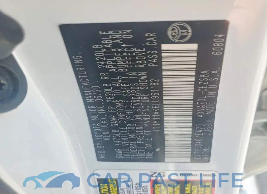 4T1M11AK6LU961182# 12