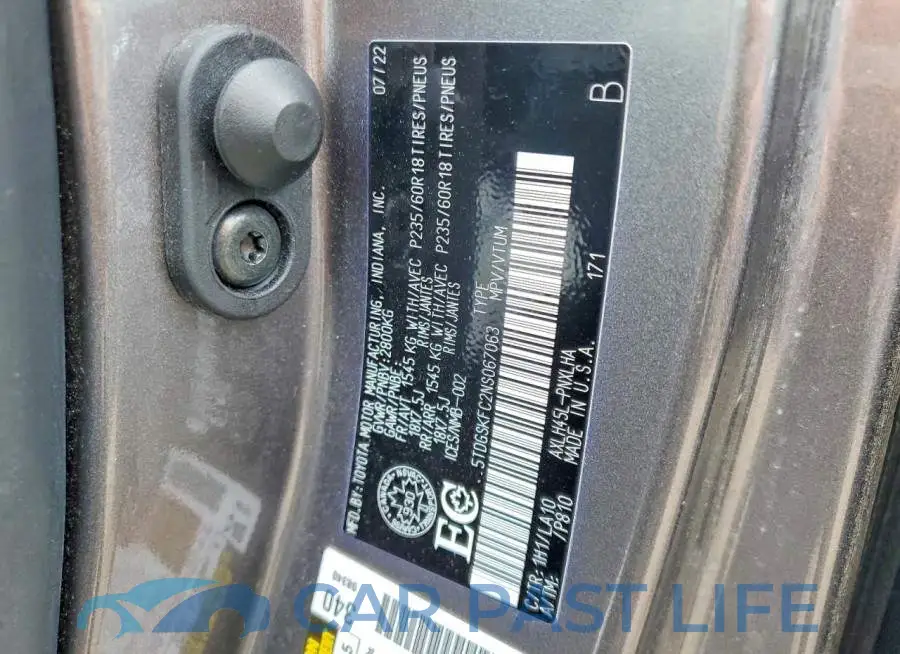 5TDGSKFC2NS067063# 14