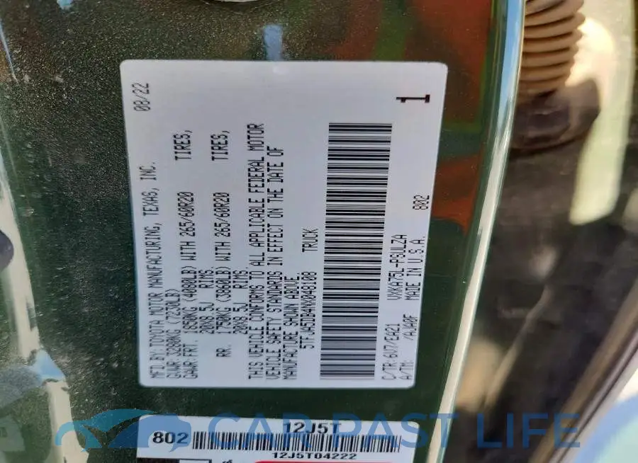 5TFJA5DB4NX048108# 12