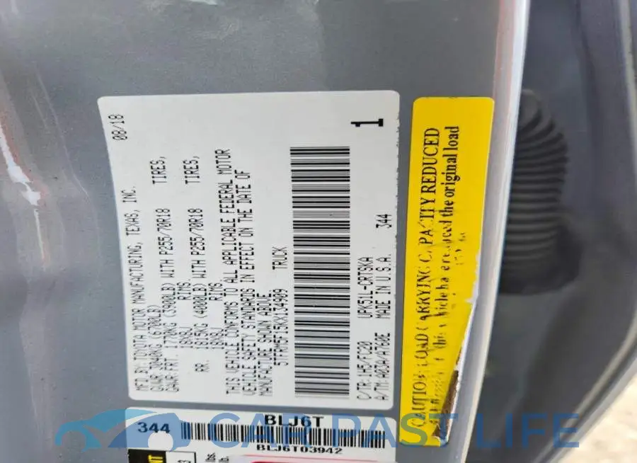 5TFRM5F15KX134909# 12