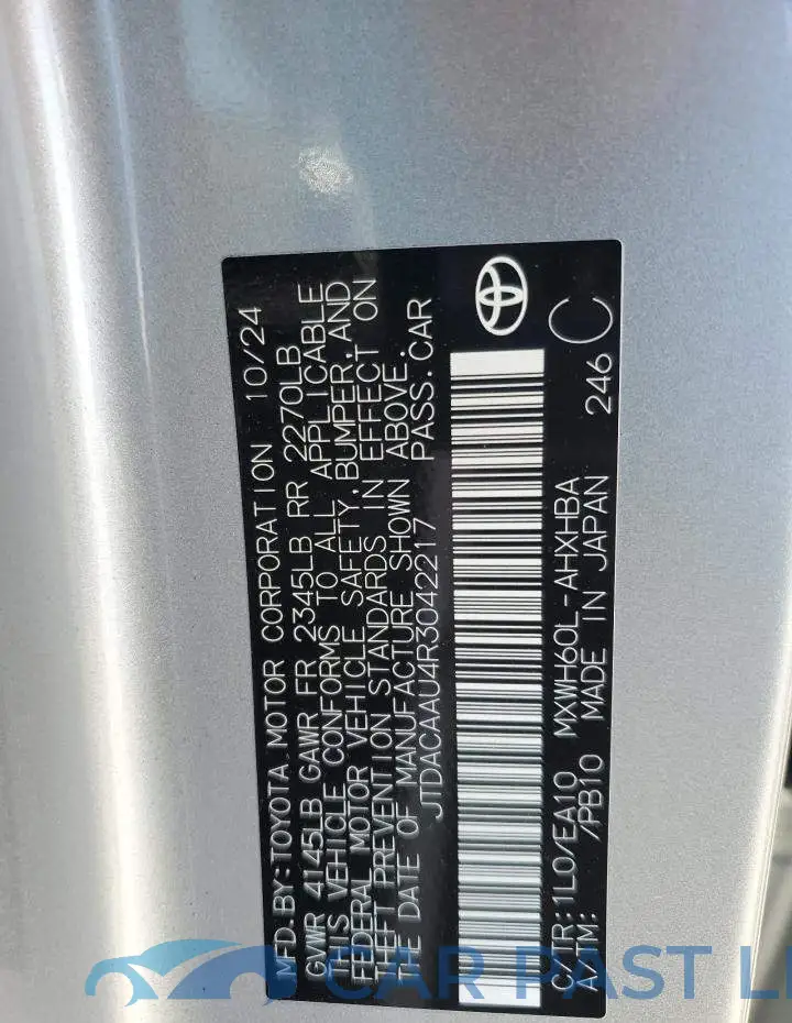 JTDACAAU4R3042217# 12