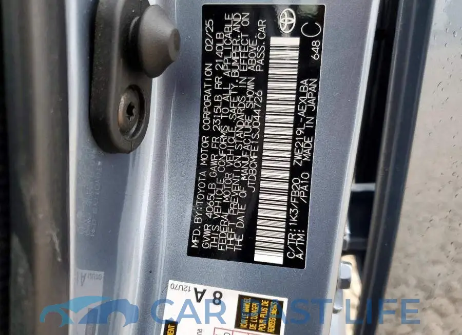 JTDBCMFE1SJ044726# 12