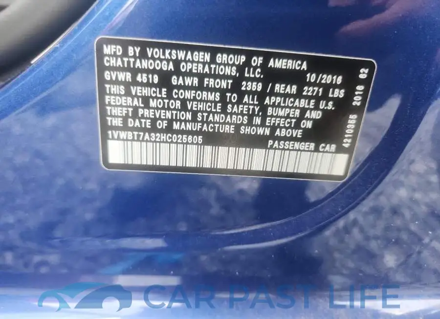 1VWBT7A32HC025605# 12