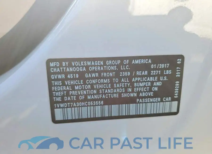 1VWDT7A30HC053556# 12