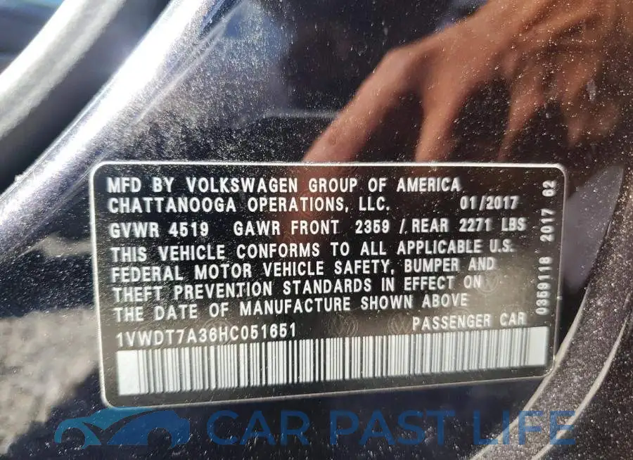 1VWDT7A36HC051651# 13