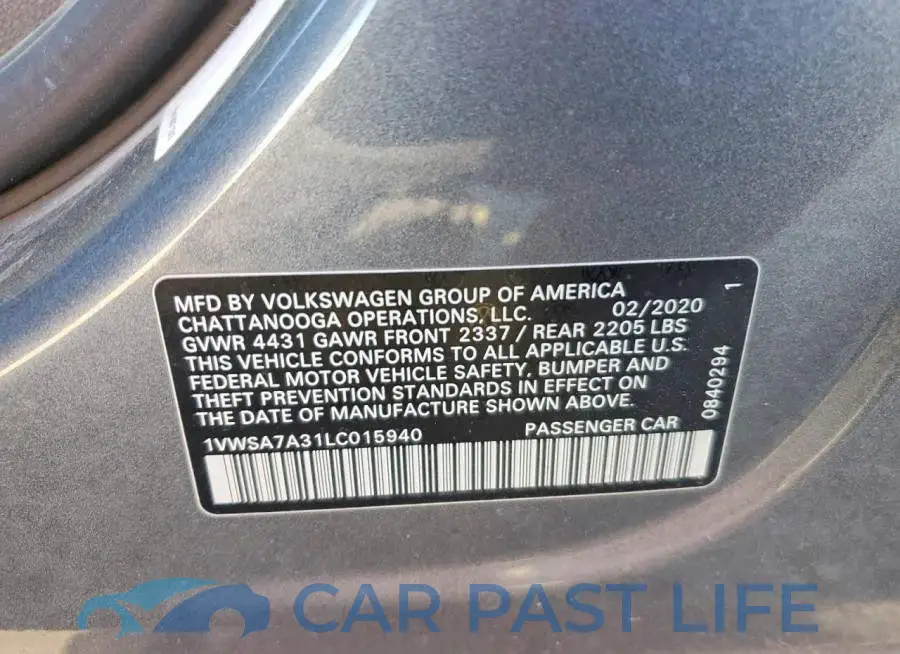 1VWSA7A31LC015940# 12