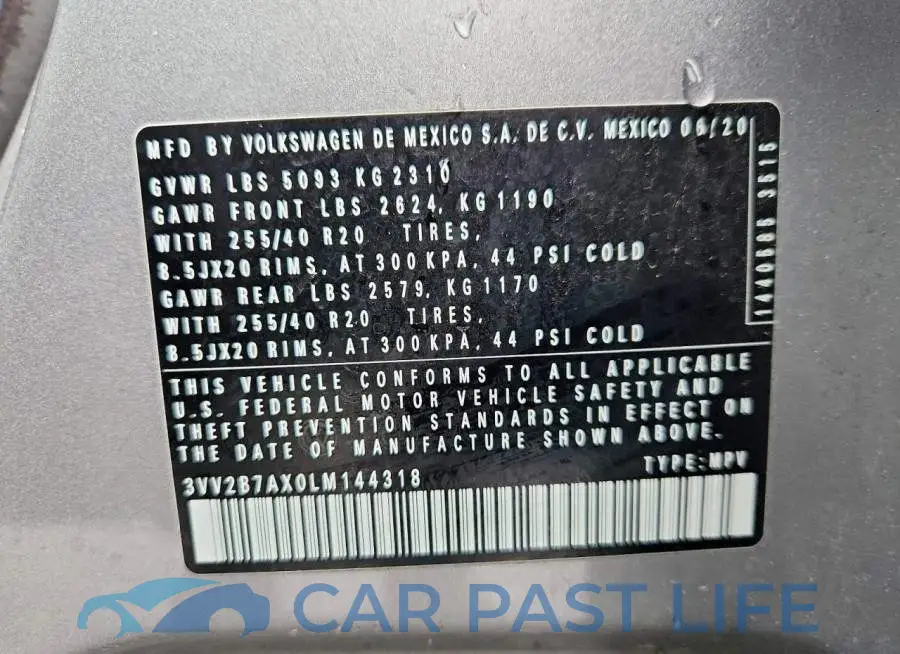 3VV2B7AX0LM144318# 13