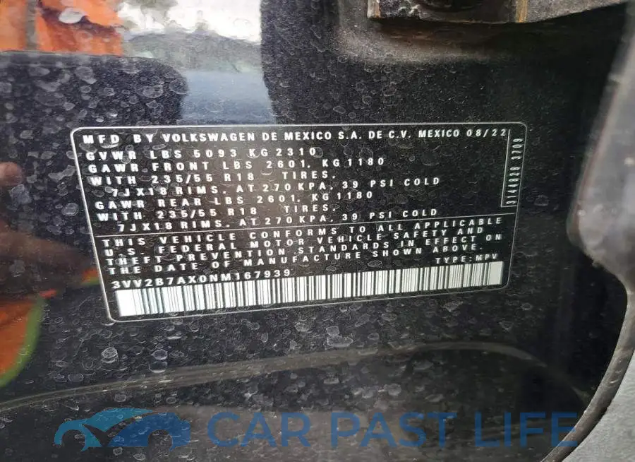 3VV2B7AX0NM167939# 13