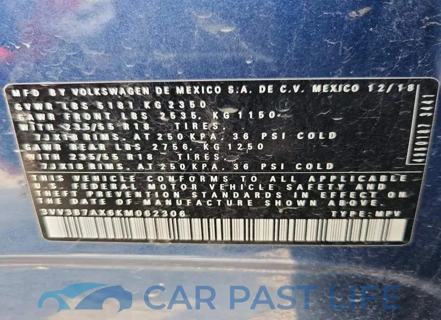 3VV3B7AX6KM062306# 13