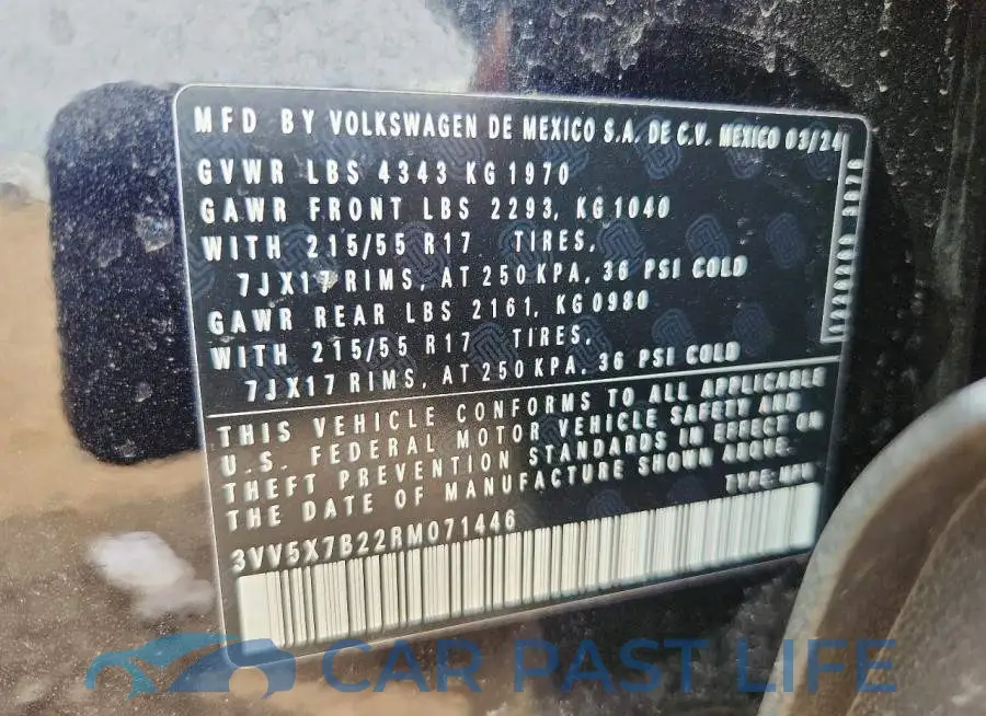 3VV5X7B22RM071446# 13