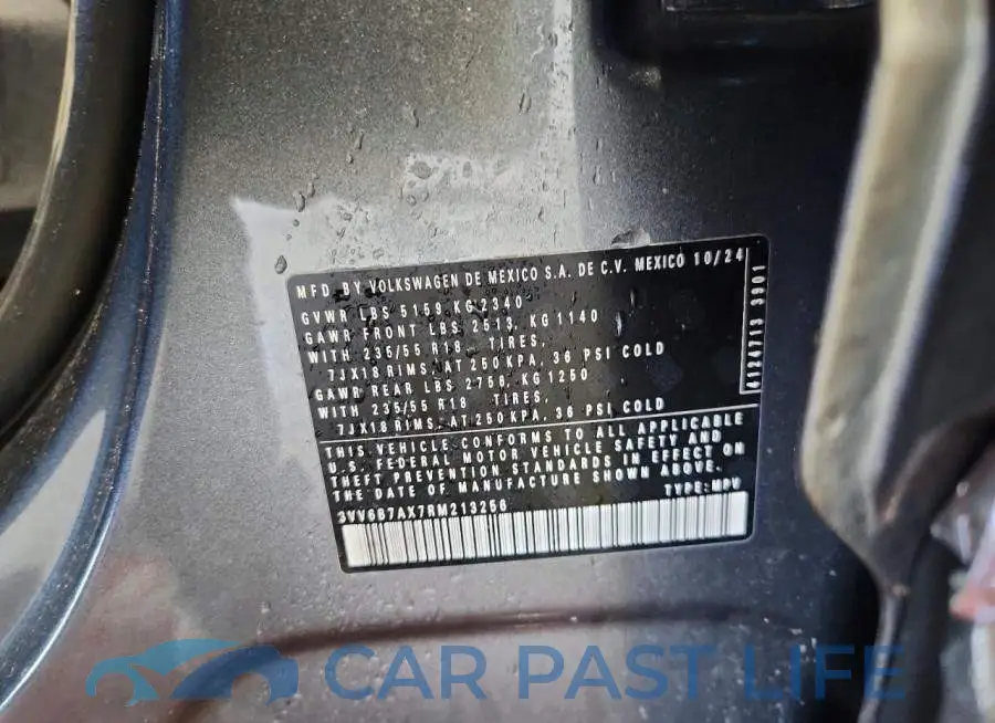 3VV6B7AX7RM213256# 13