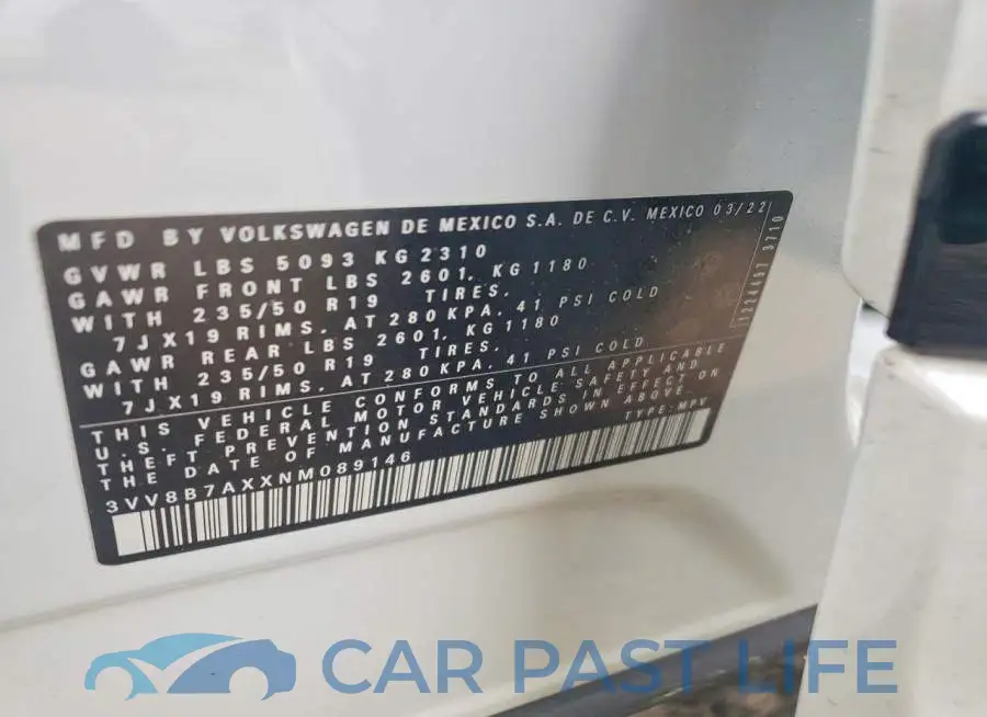 3VV8B7AXXNM089146# 13
