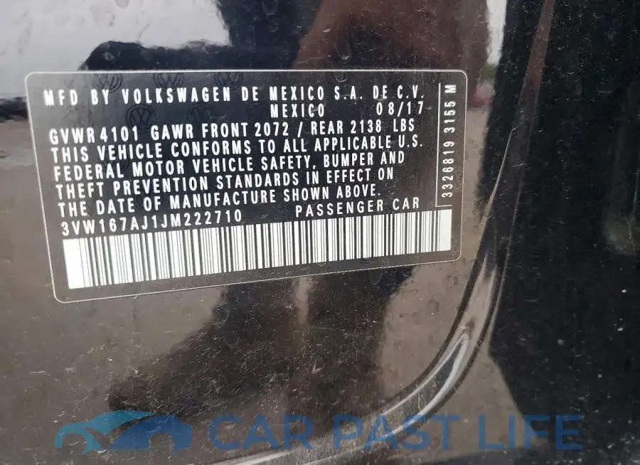 3VW167AJ1JM222710# 12