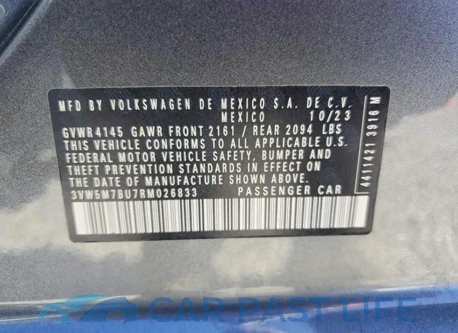 3VW5M7BU7RM026833# 12