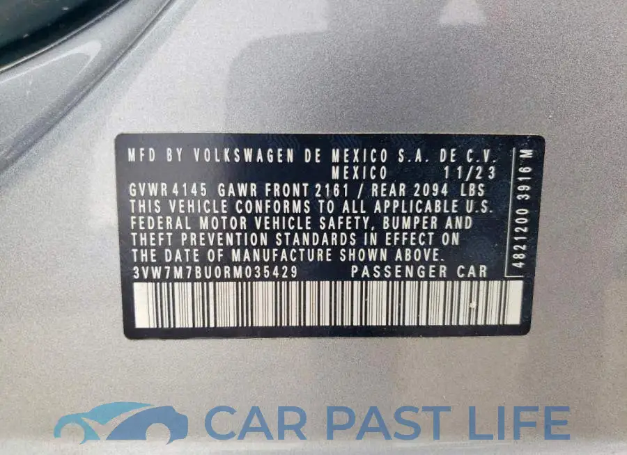 3VW7M7BU0RM035429# 13