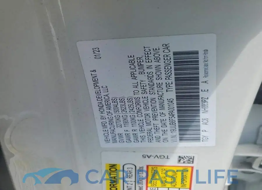 19UUB6F54PA001045# 12