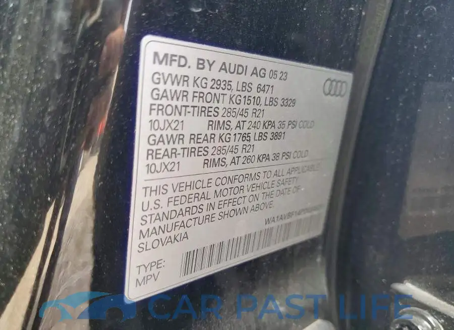WA1AVBF14PD034828# 13
