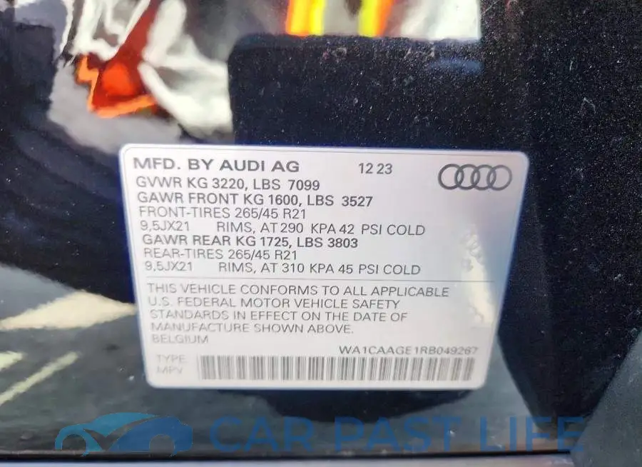 WA1CAAGE1RB049267# 12