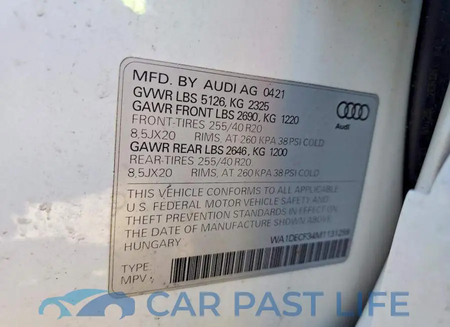 WA1DECF34M1131299# 13
