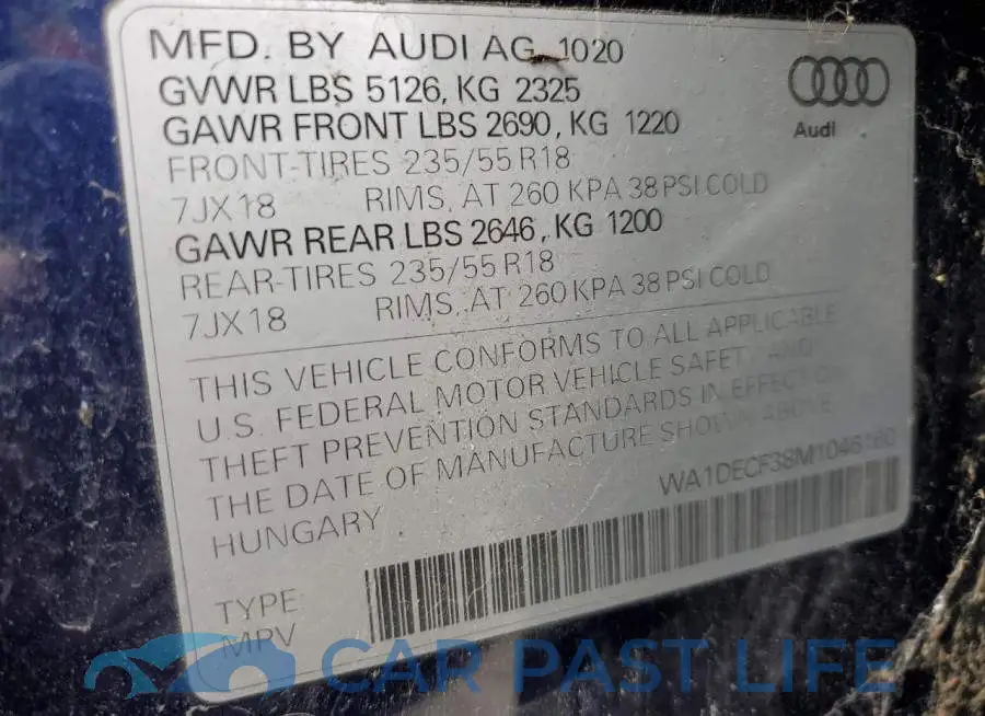 WA1DECF38M1046160# 13