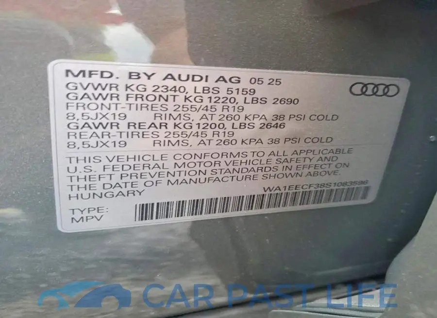 WA1EECF38S1083596# 13