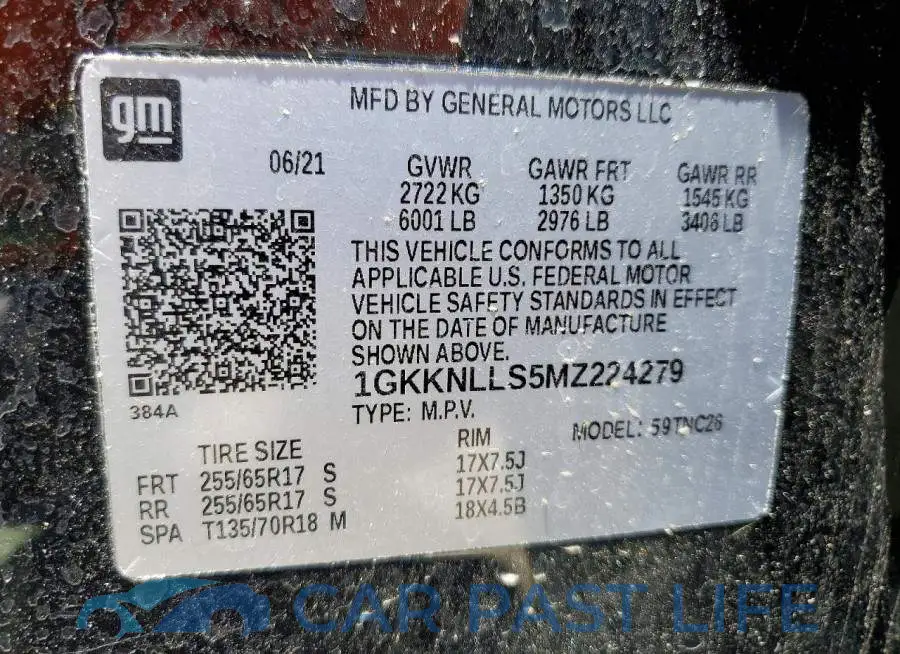 1GKKNLLS5MZ224279# 14
