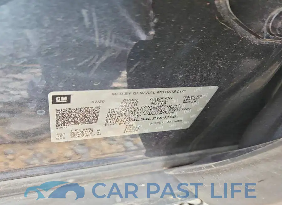 1GKKNMLS4LZ184166# 12