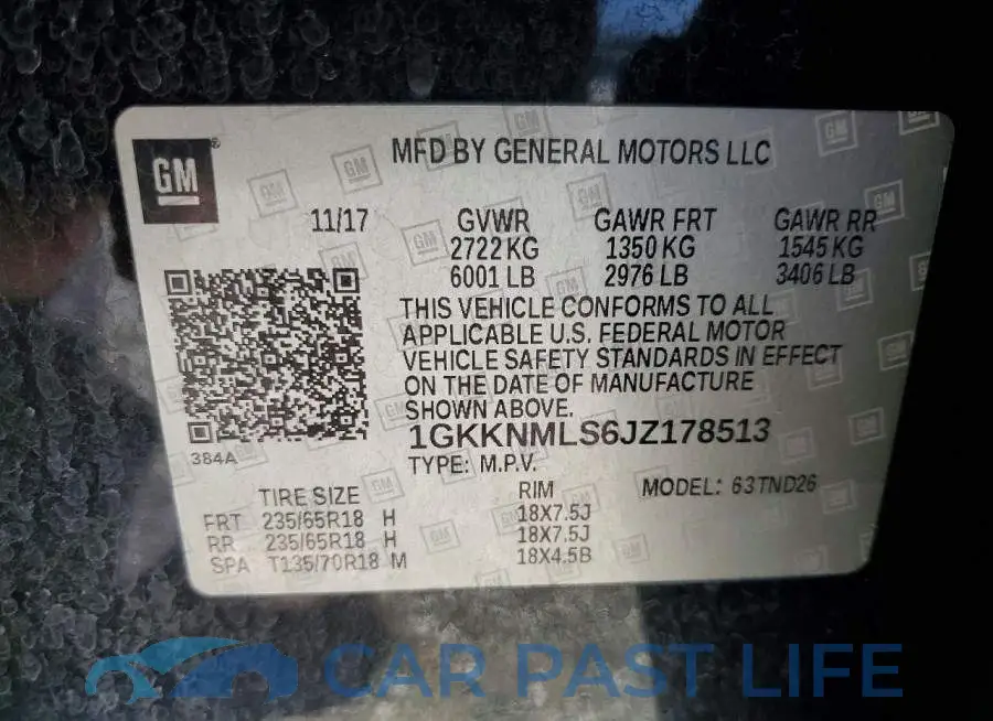 1GKKNMLS6JZ178513# 13