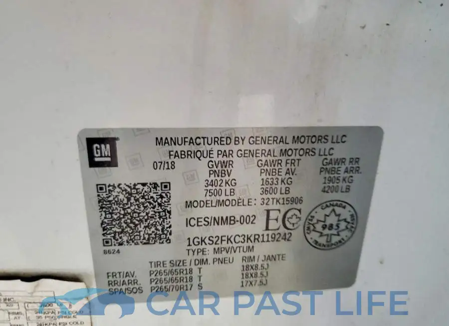 1GKS2FKC3KR119242# 13