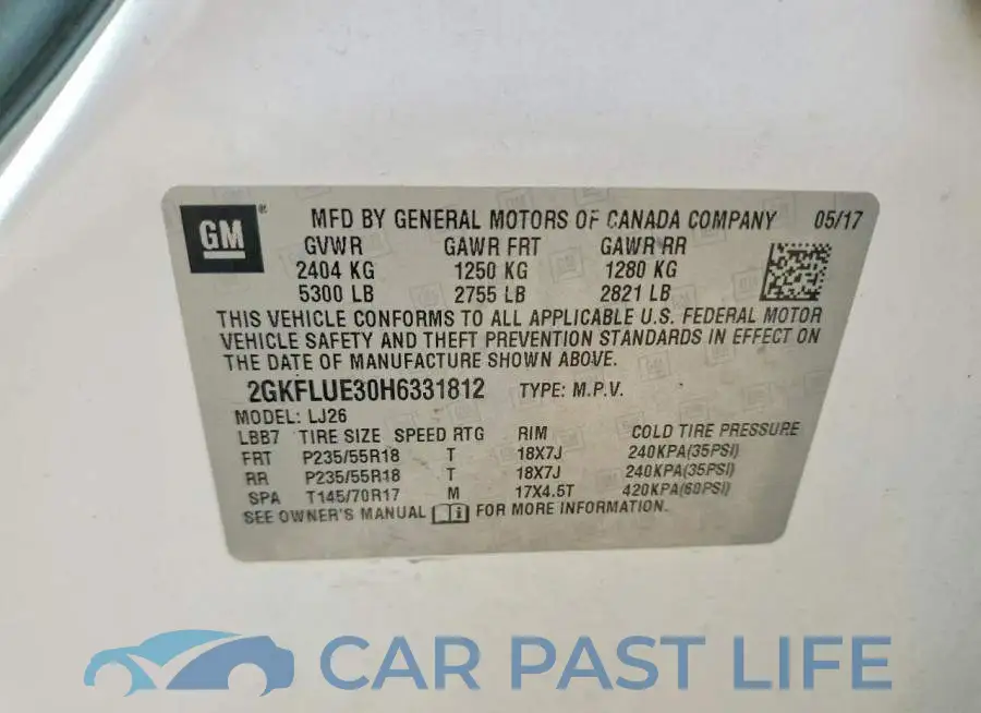 2GKFLUE30H6331812# 13