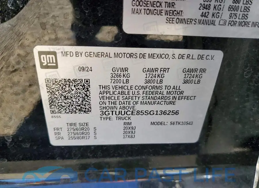 3GTUUCE85SG136256# 12