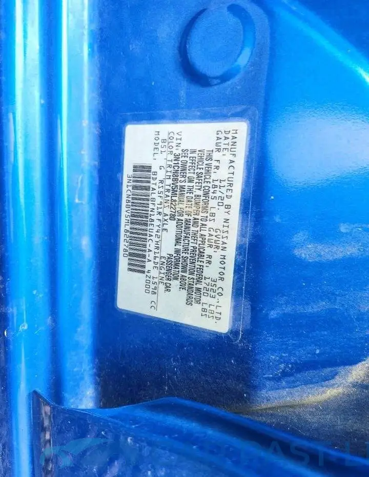 3N1CN8BV5ML822780# 12