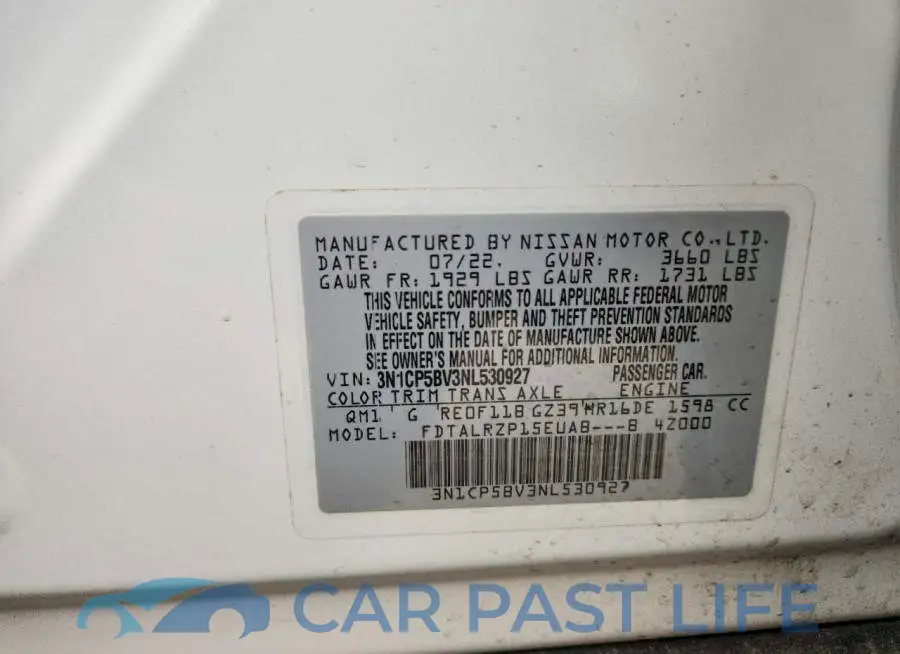 3N1CP5BV3NL530927# 13