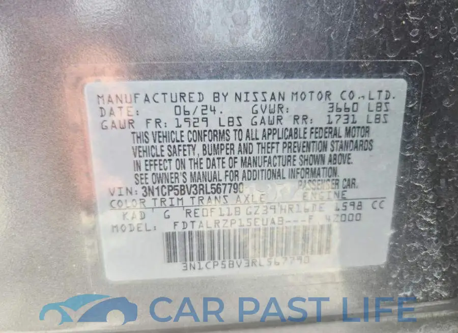 3N1CP5BV3RL567790# 12