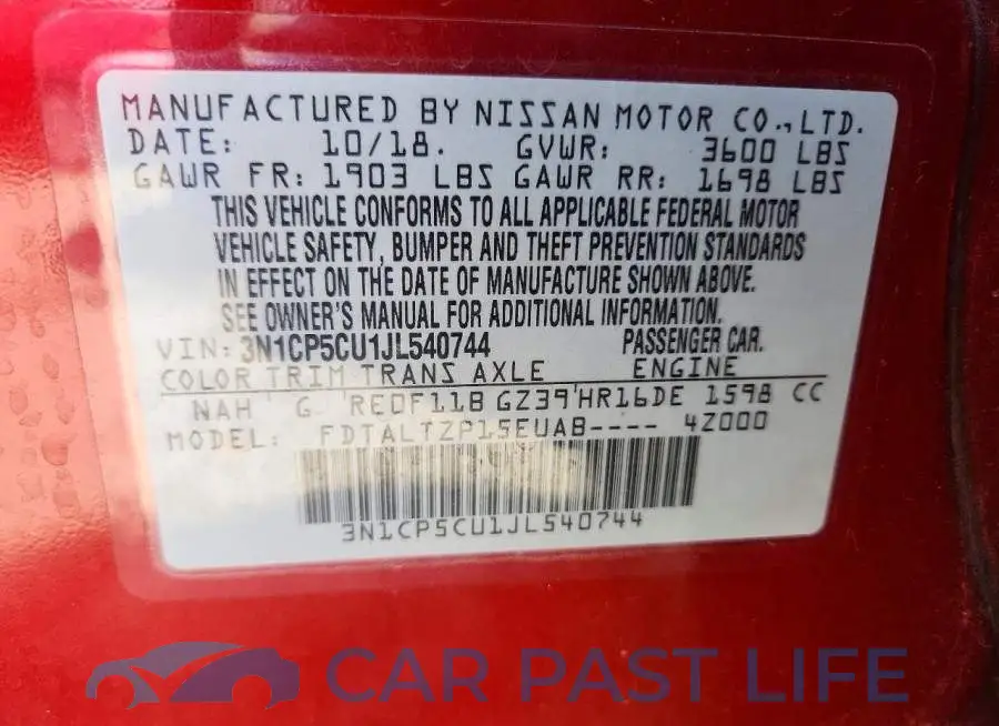 3N1CP5CU1JL540744# 13