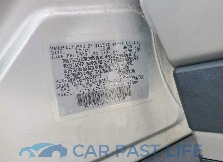 3N1CP5CU4KL511112# 13