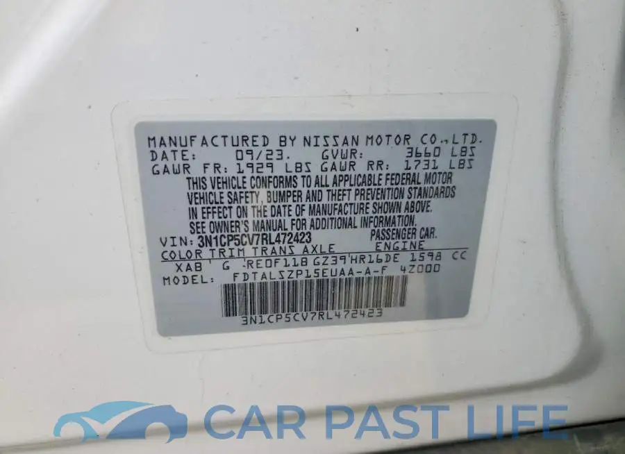 3N1CP5CV7RL472423# 13