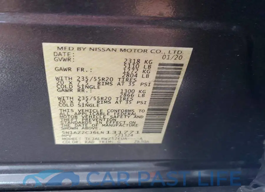 5N1AZ2CJ6LN131771# 12