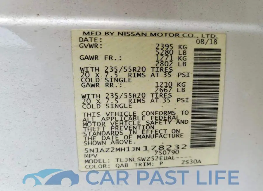 5N1AZ2MH1JN178232# 14