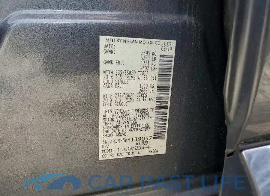 5N1AZ2MS5KN139057# 13