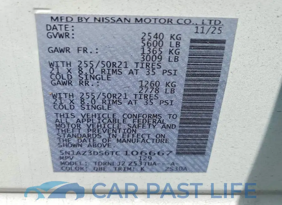 5N1AZ3DS6TC106667# 12