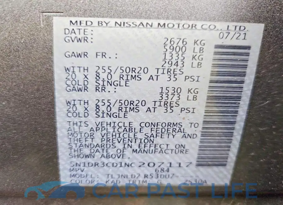 5N1DR3CD1NC207117# 13