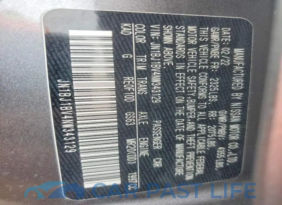 JN1BJ1BV4NW343129# 13
