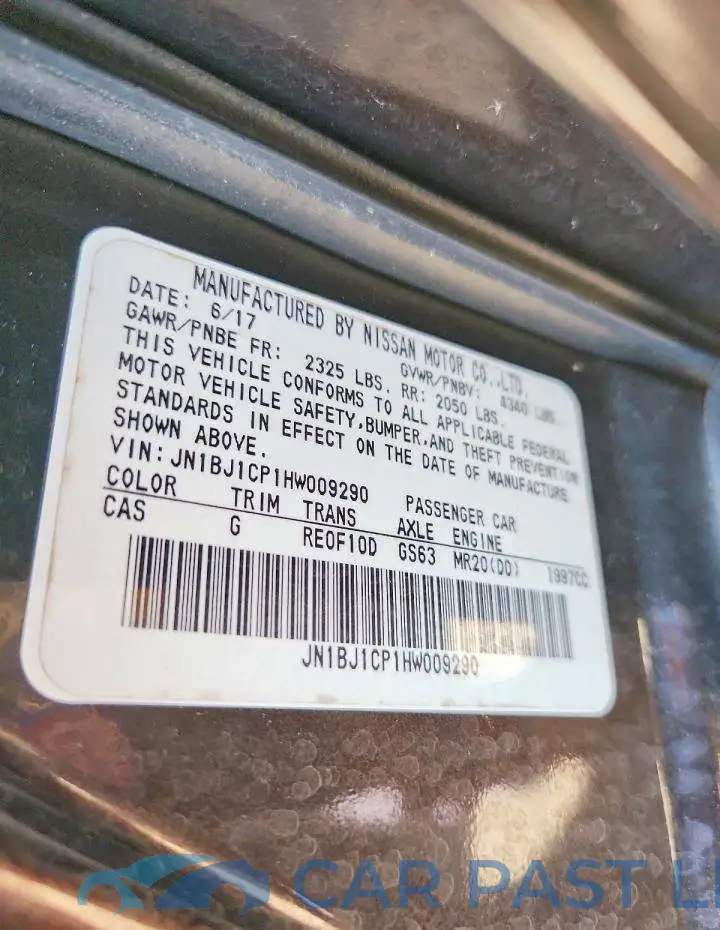 JN1BJ1CP1HW009290# 13