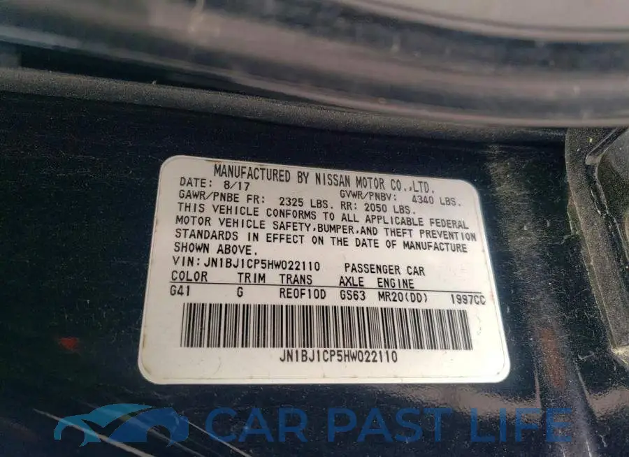 JN1BJ1CP5HW022110# 13