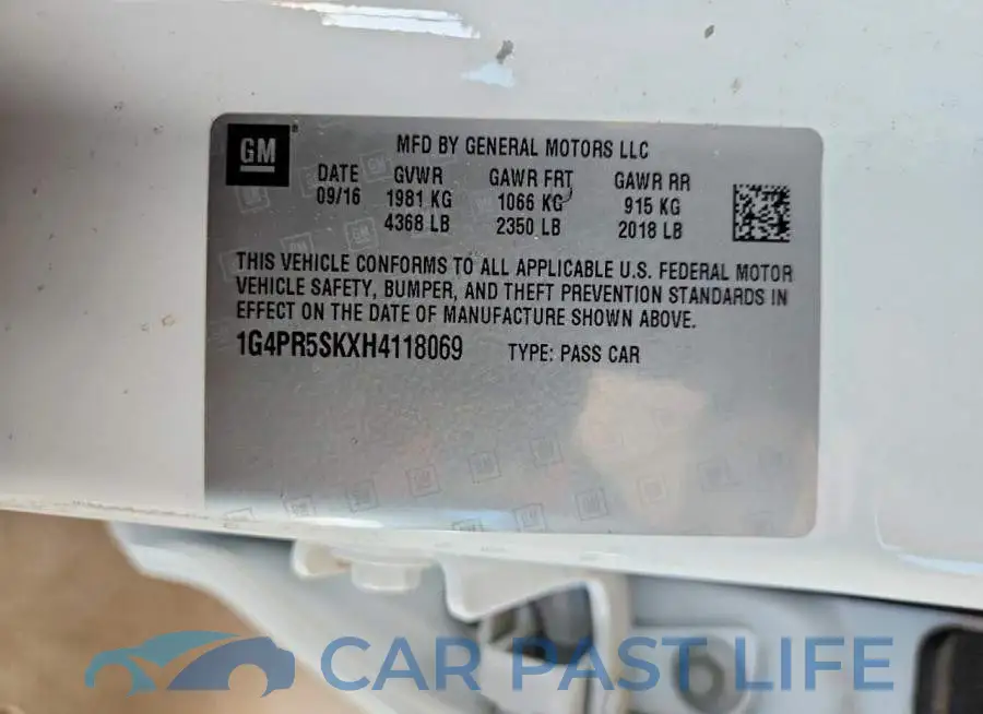 1G4PR5SKXH4118069# 13
