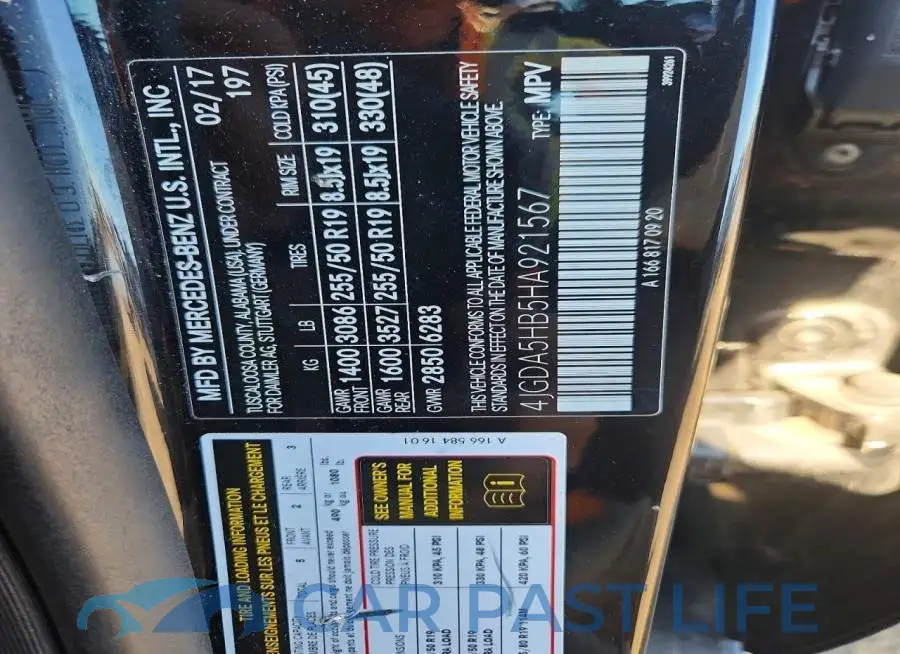 4JGDA5HB5HA921567# 12