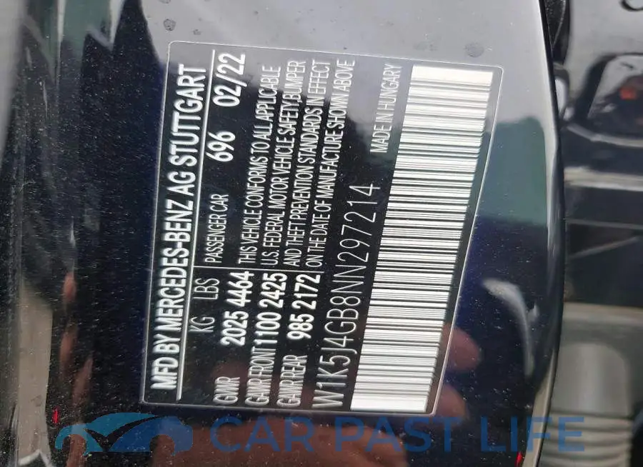 W1K5J4GB8NN297214# 12