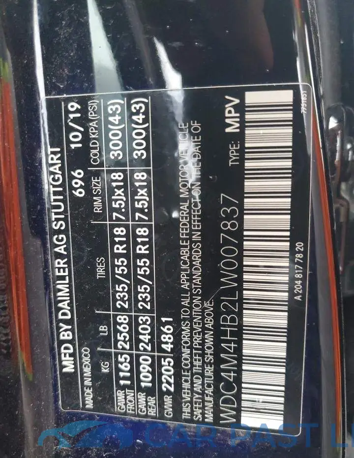 WDC4M4HB2LW007837# 14