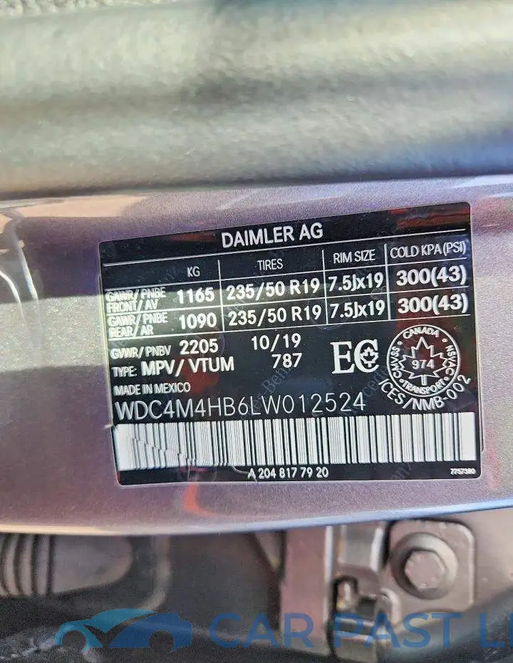 WDC4M4HB6LW012524# 14